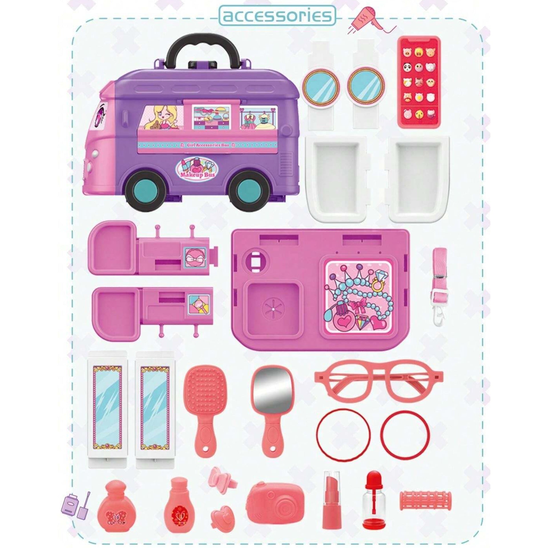 5 合 1 兒童梳妝台套裝巴士
