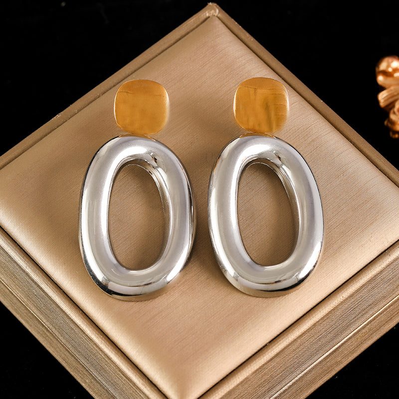 Stainless Steel Exaggerated Geometric Earrings