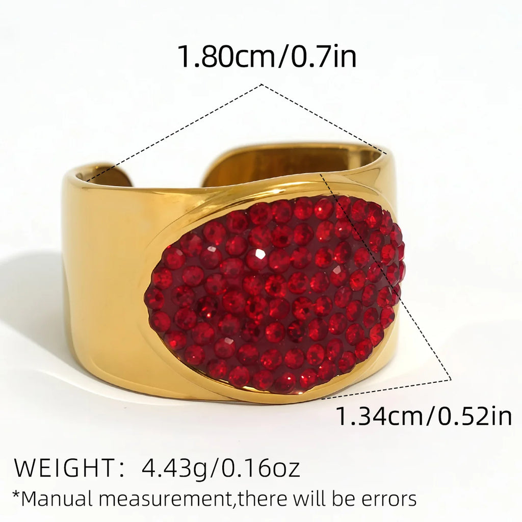 Statement Stainless Steel Delicate Shiny Cubic Zirconia Ring High Quality 18K Gold PVD Plated Finger