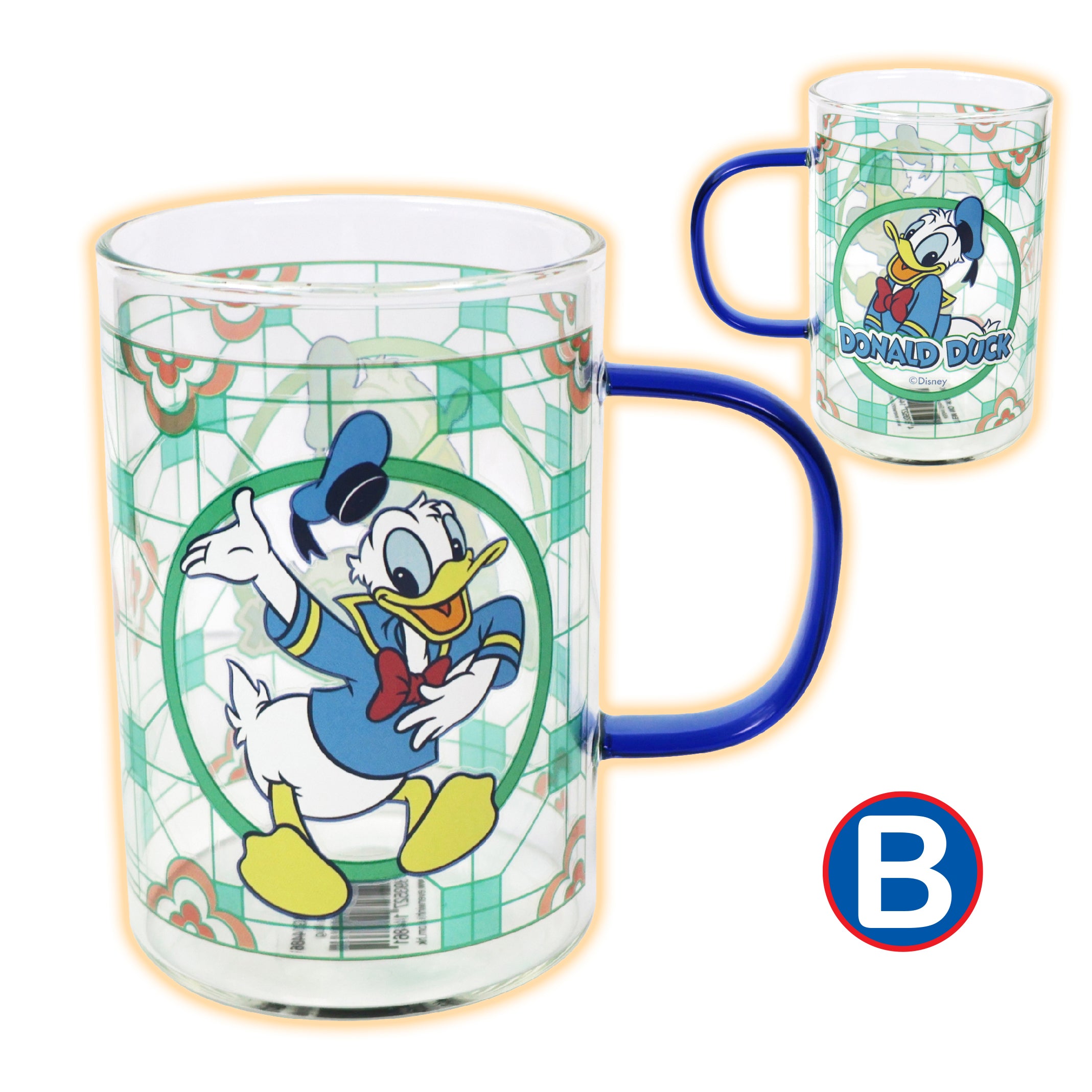 卡通正版有色手柄玻璃杯&玻璃對杯套裝