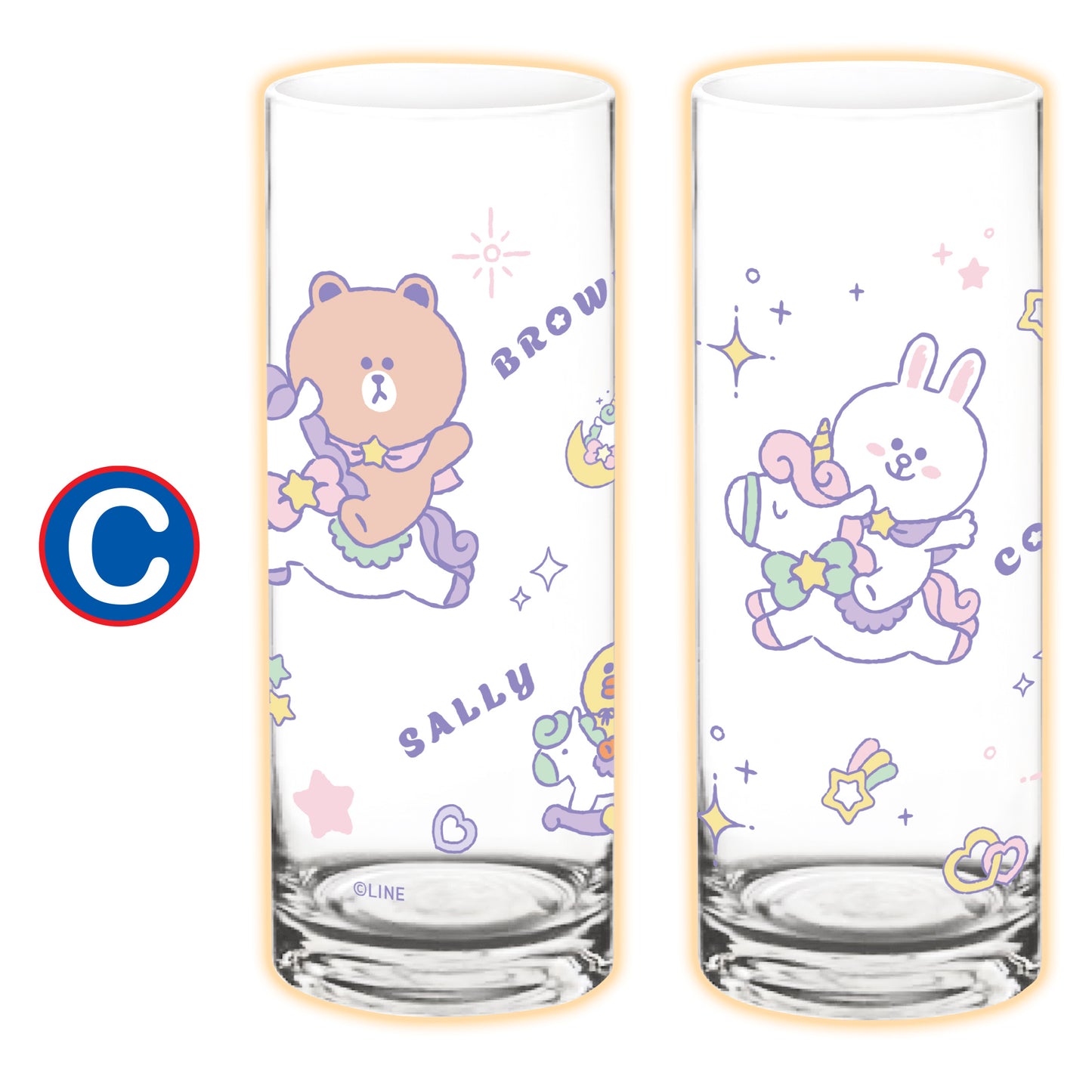 卡通正版有色手柄玻璃杯&玻璃對杯套裝