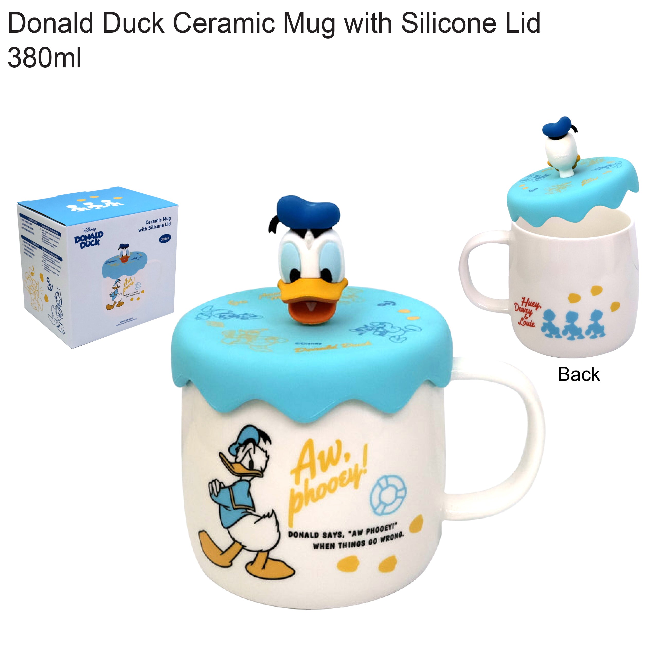 卡通品牌陶瓷杯連3D杯蓋套裝