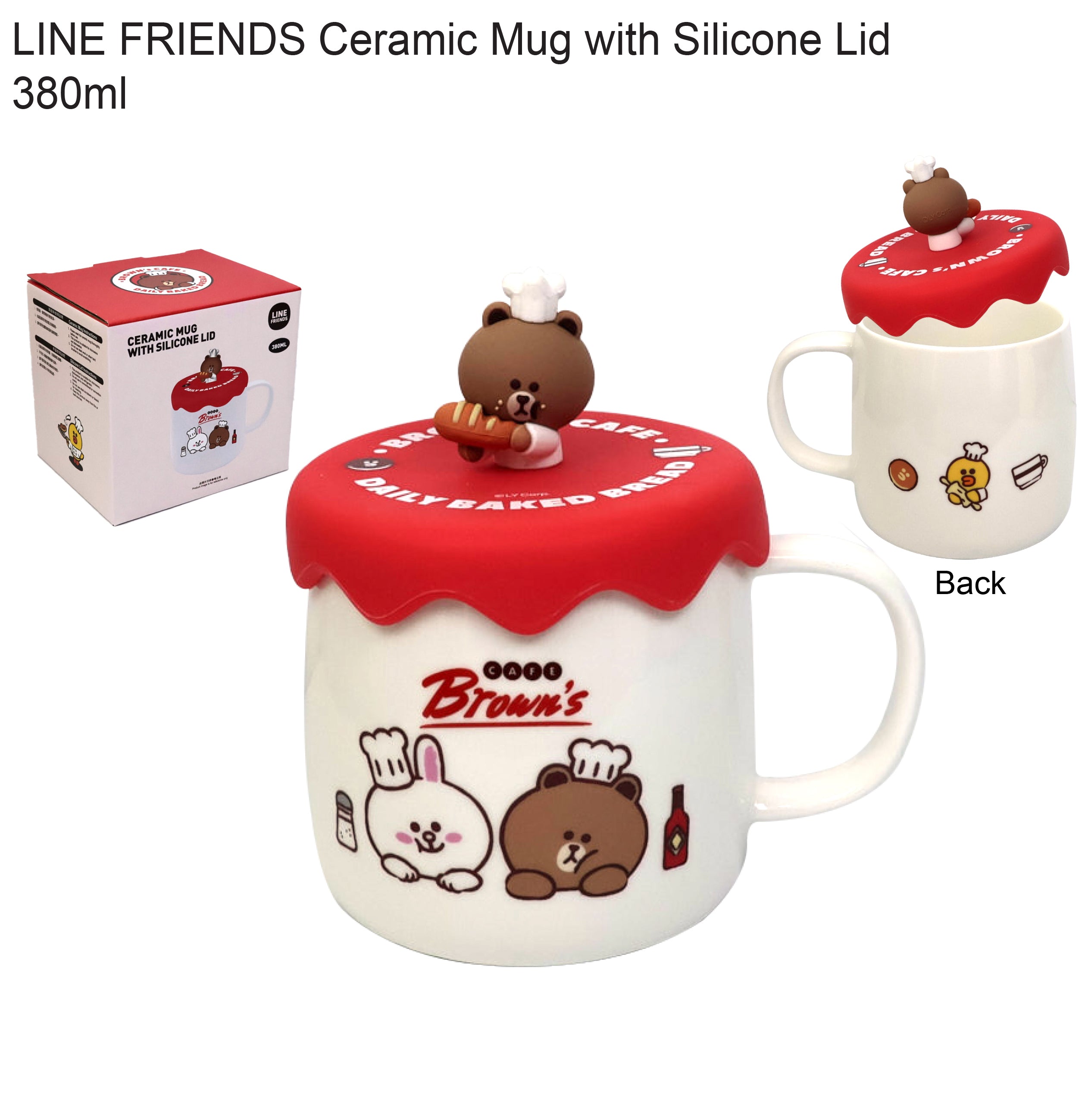 卡通品牌陶瓷杯連3D杯蓋套裝