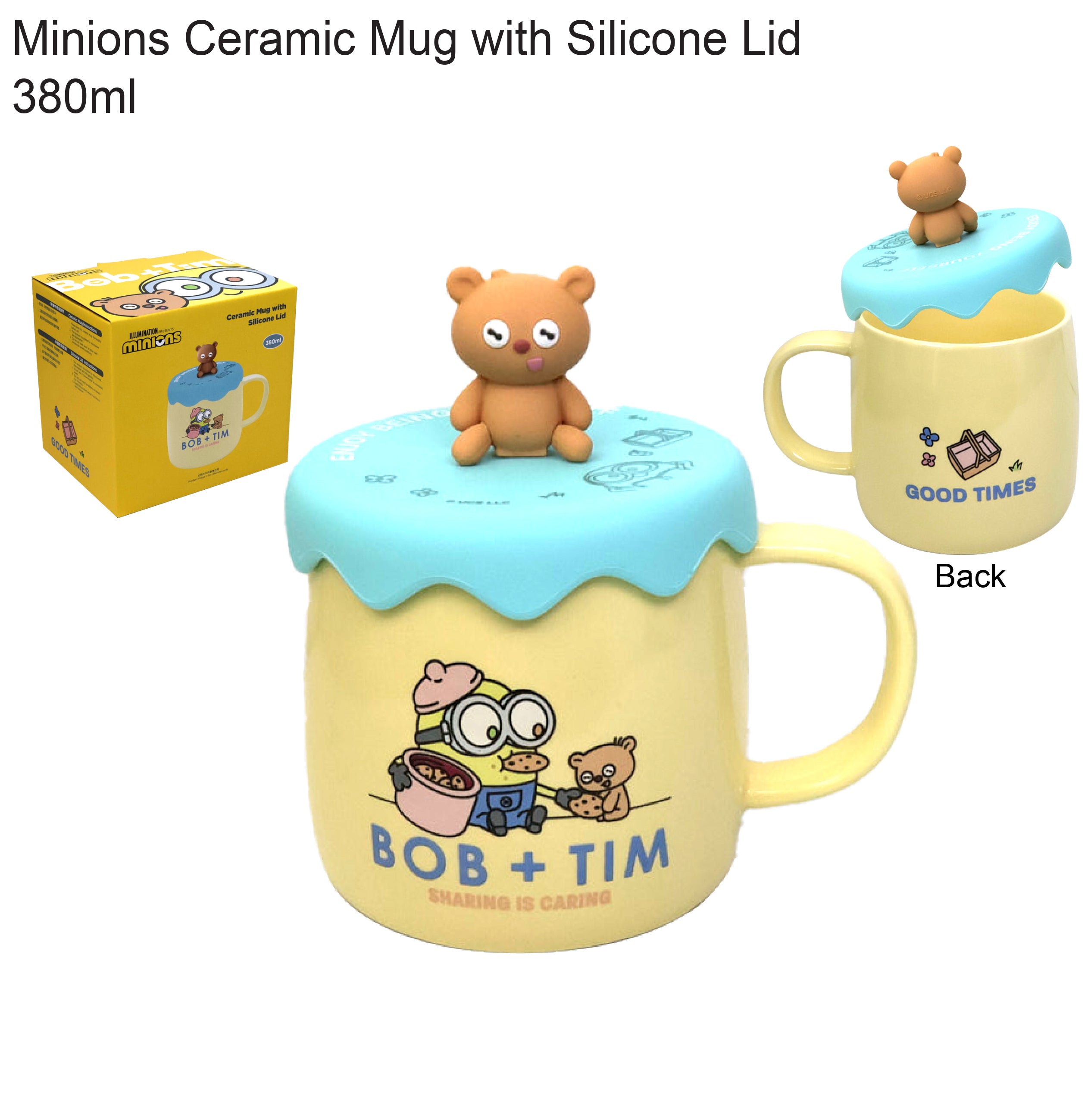 卡通品牌陶瓷杯連3D杯蓋套裝