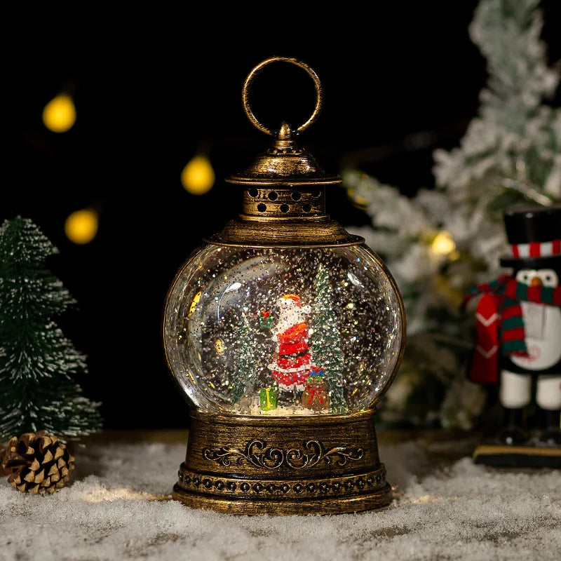 Christmas decorative wind light music box, rotating crystal ball