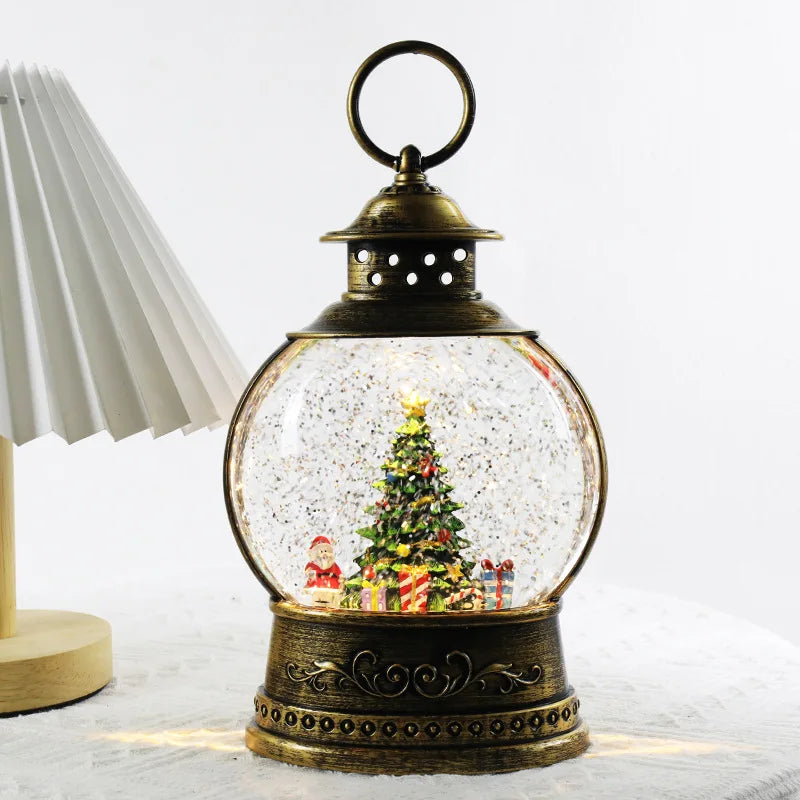 Christmas decorative wind light music box, rotating crystal ball