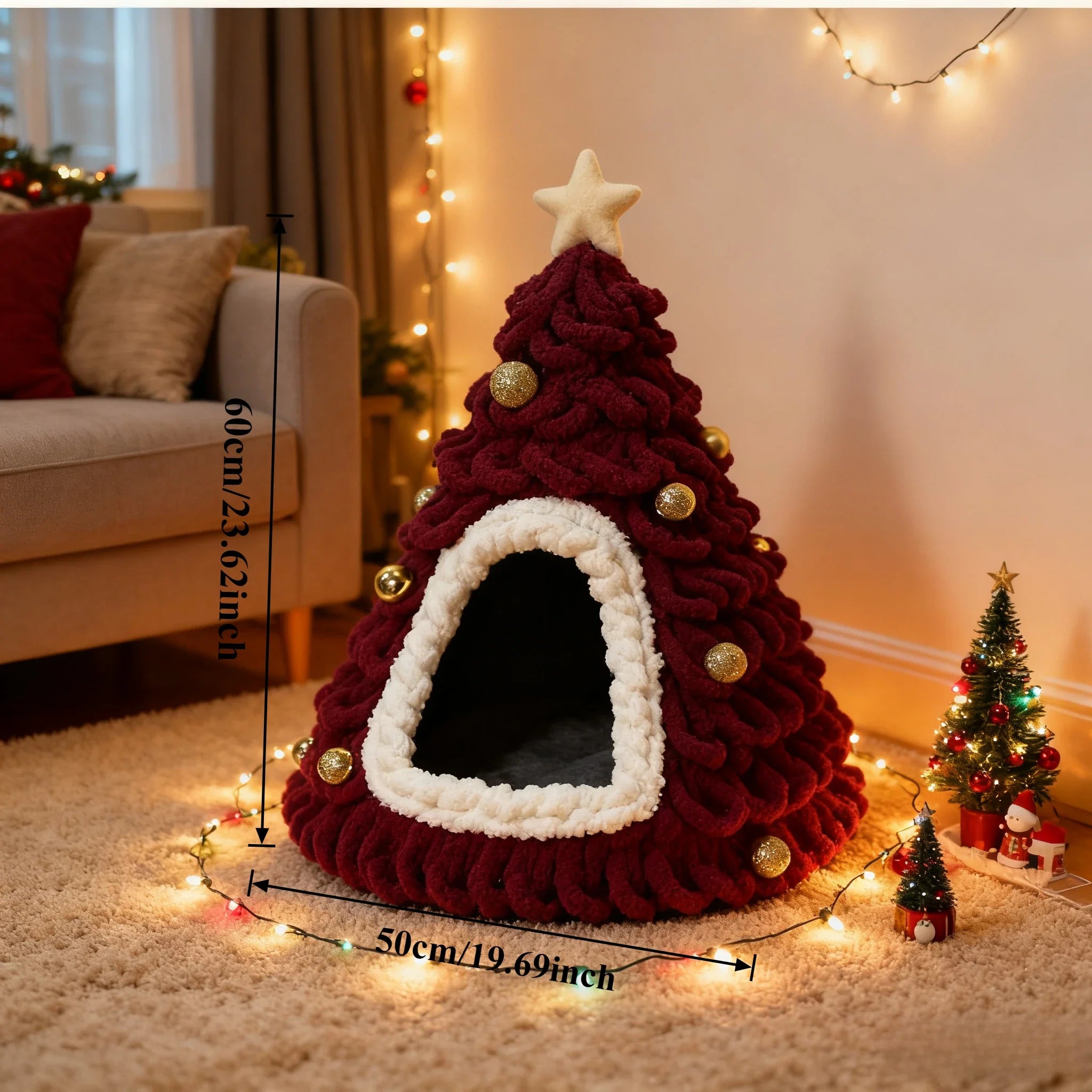 Christmas Tree Cat Nest Handmade