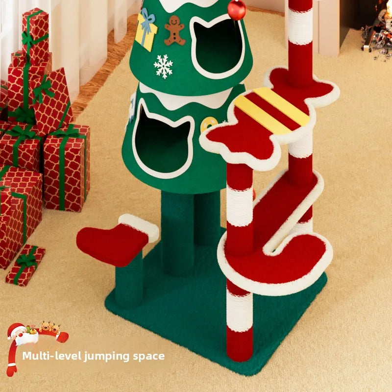 Pet Christmas Colorful Large Cat Villa