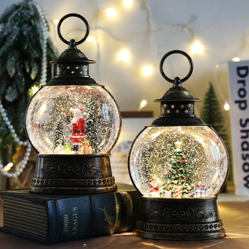 Christmas decorative wind light music box, rotating crystal ball
