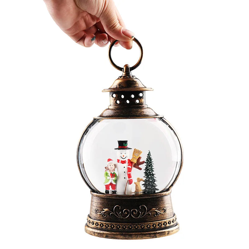 Christmas decorative wind light music box, rotating crystal ball