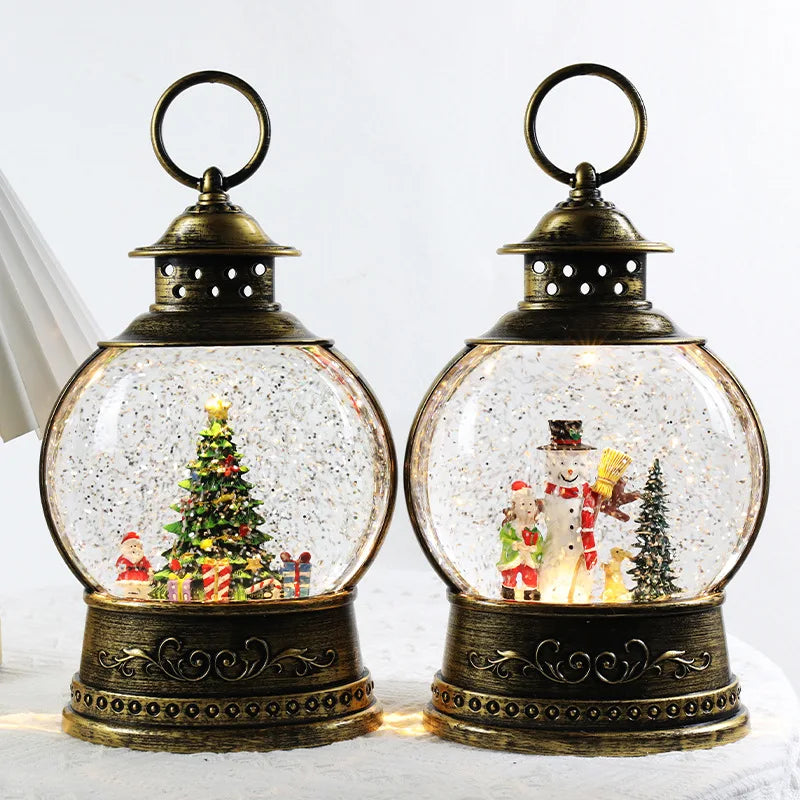 Christmas decorative wind light music box, rotating crystal ball