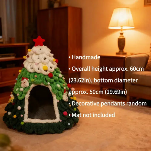 Christmas Tree Cat Nest Handmade