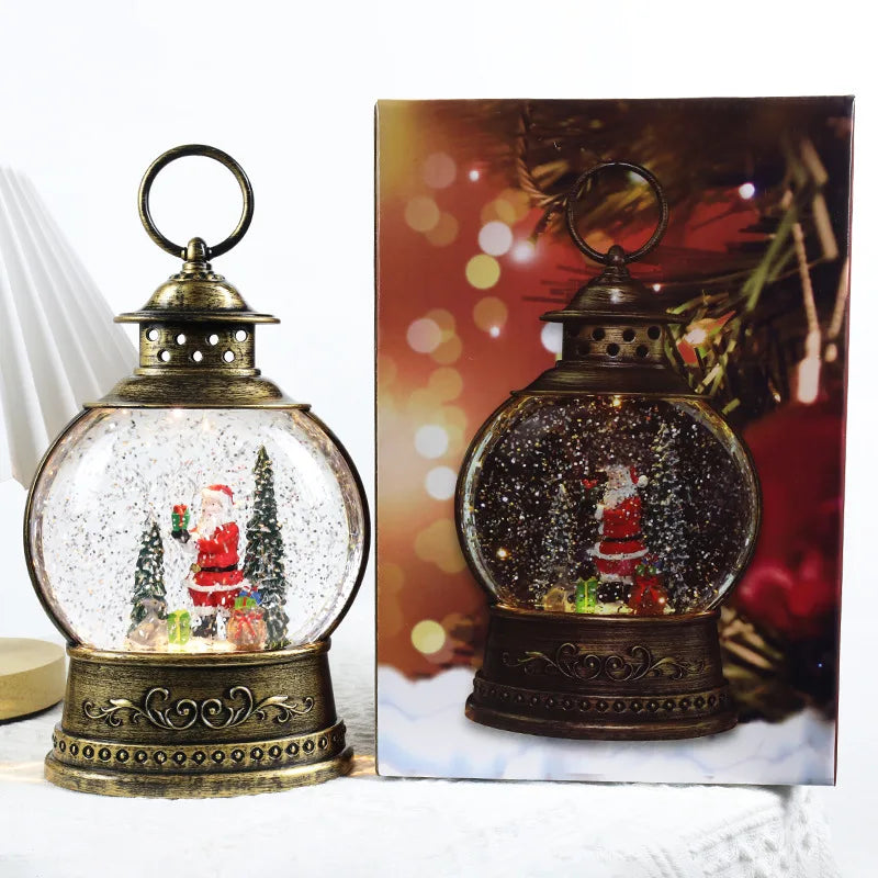 Christmas decorative wind light music box, rotating crystal ball