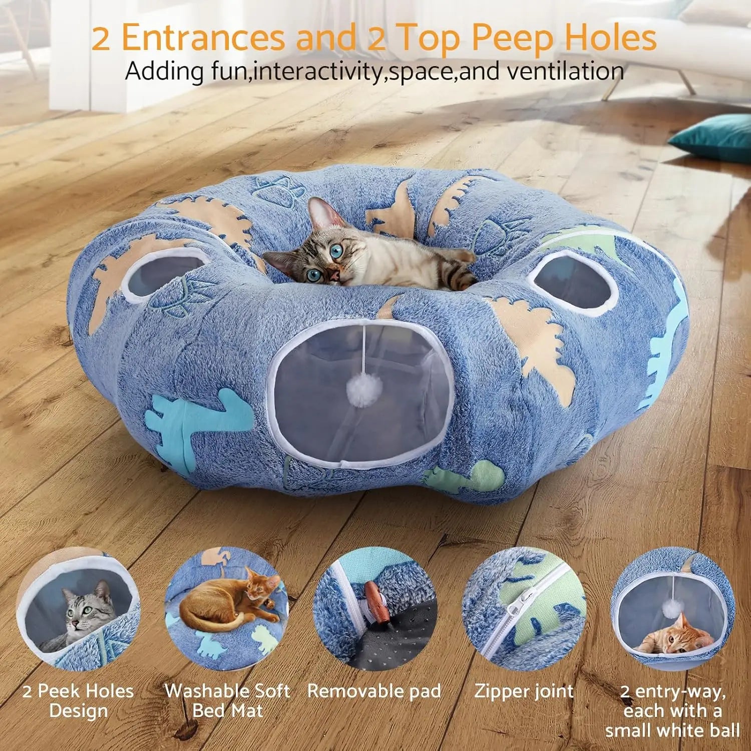 Cat Tunnel Bed for Indoor Cats