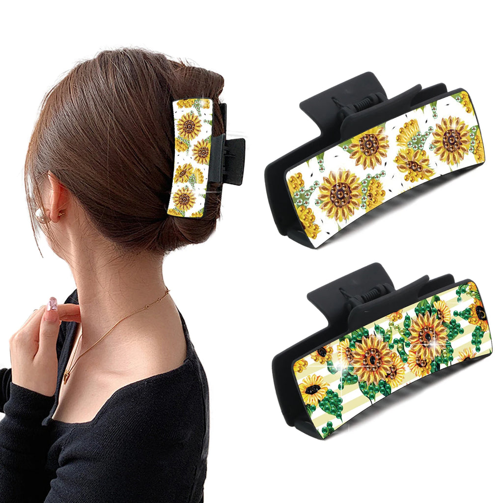 2pcs Diamond Painting Hair Claw Clips Kits for Adults