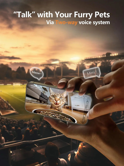 Automatic Cat Feeder Camera Pet Smart Cat Food Kibble Dispenser