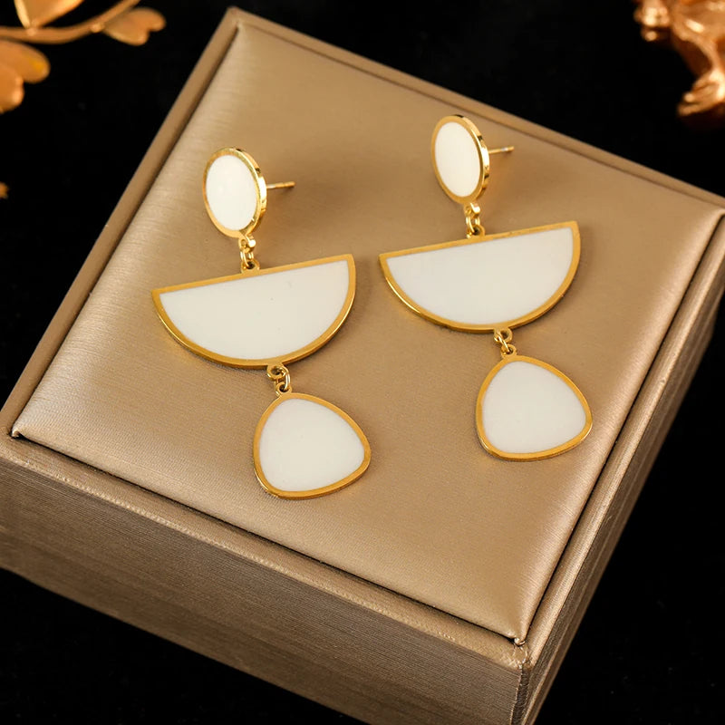 Stainless Steel Exaggerated Geometric Earrings