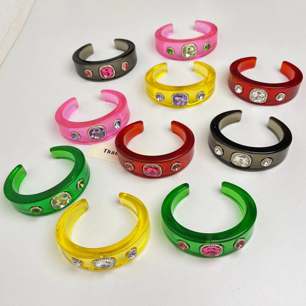 Fashion Rhinestone Wide Cuff Bracelet