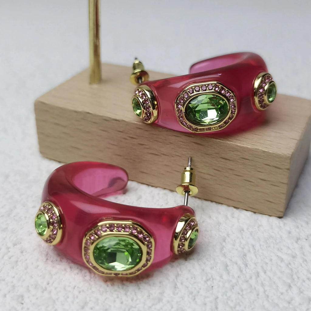 New Original Pillow Shaped Heart Series Necklace Earrings for Women Jewelry Set Party Accessories