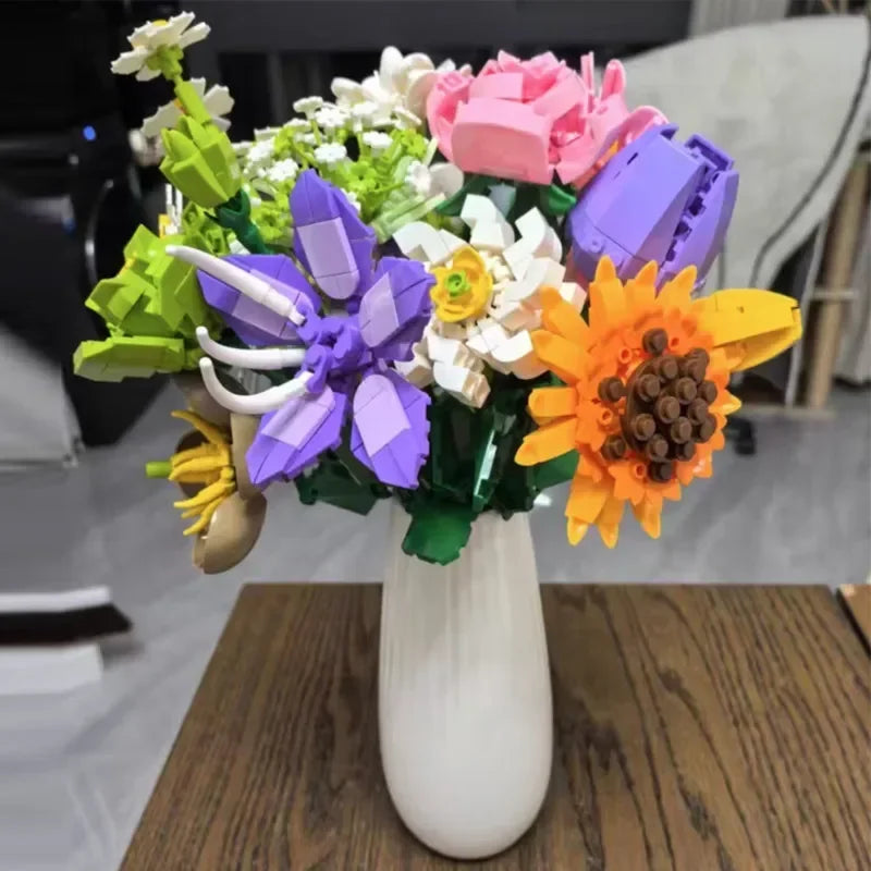 24 Days Flower Bouquet Building Blocks Christmas Advent Calendar