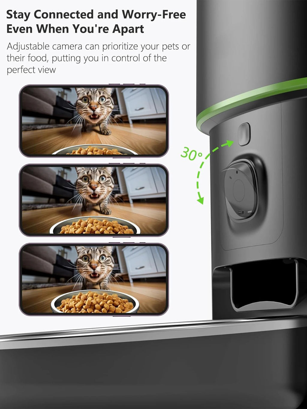 Automatic Cat Feeder Camera Pet Smart Cat Food Kibble Dispenser