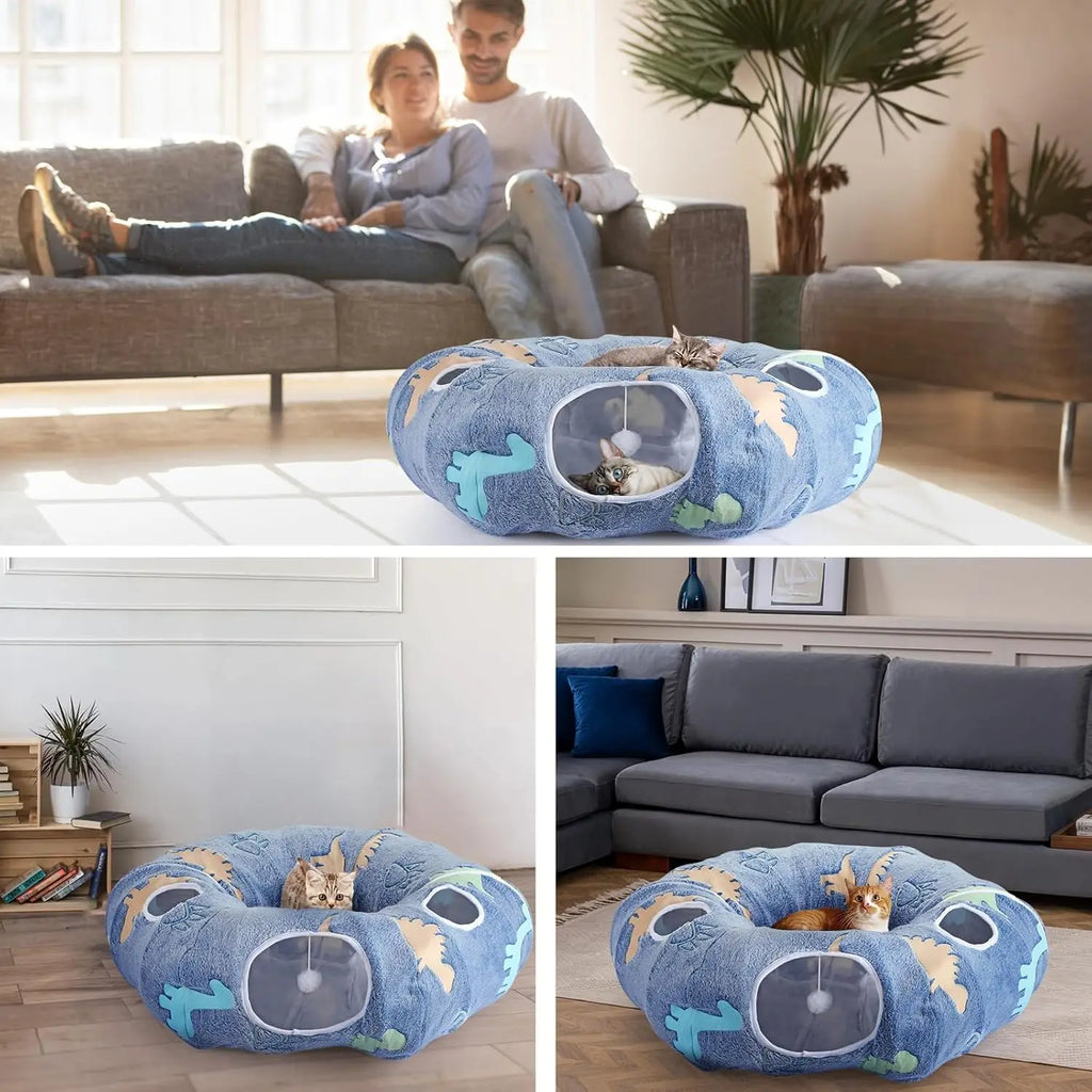 Cat Tunnel Bed for Indoor Cats