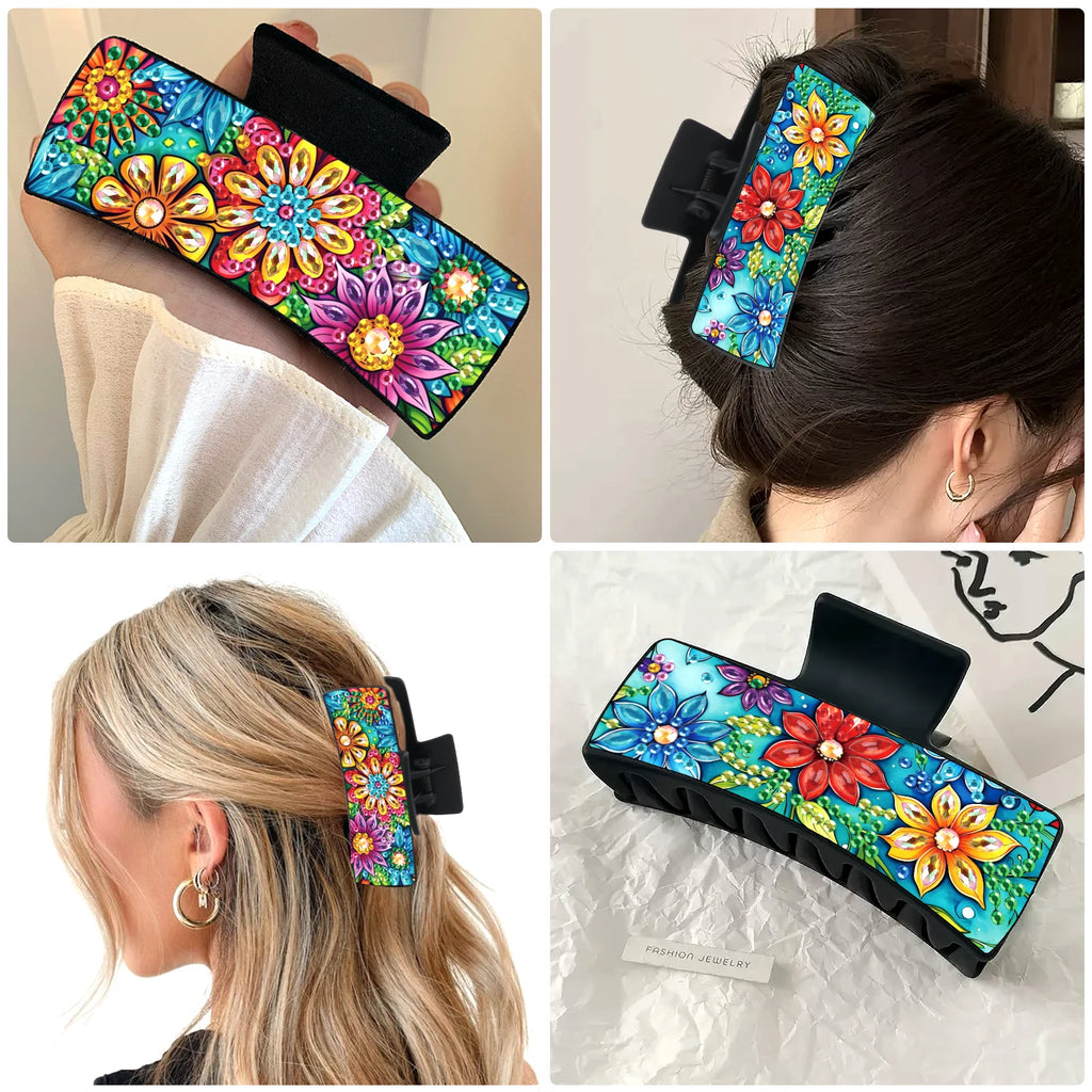 2pcs Diamond Painting Hair Claw Clips Kits for Adults