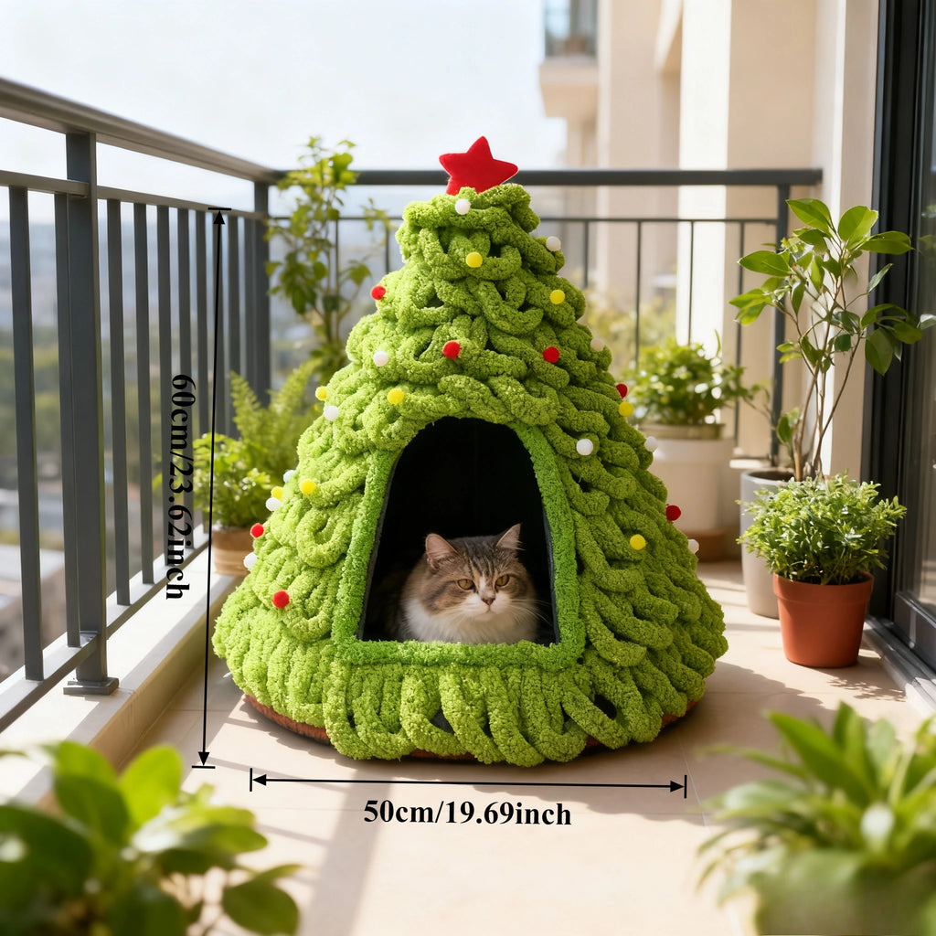 Christmas Tree Cat Nest Handmade
