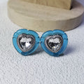 New Original Pillow Shaped Heart Series Necklace Earrings for Women Jewelry Set Party Accessories