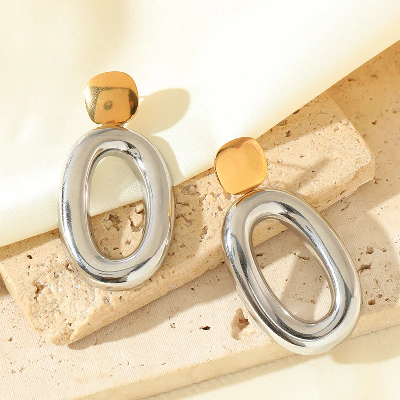 Stainless Steel Exaggerated Geometric Earrings