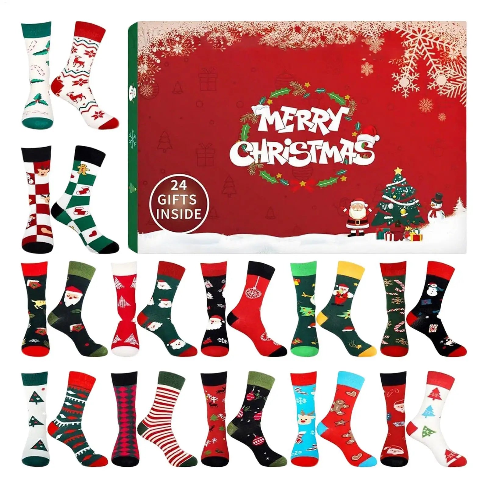 Christmas Advent 2025 24 Days Of Soft Socks Countdown Calendar