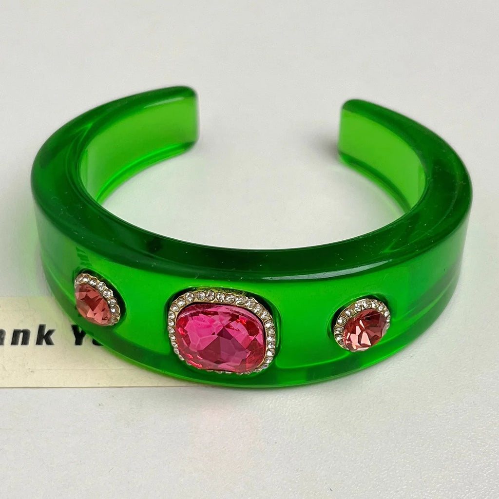 Fashion Rhinestone Wide Cuff Bracelet