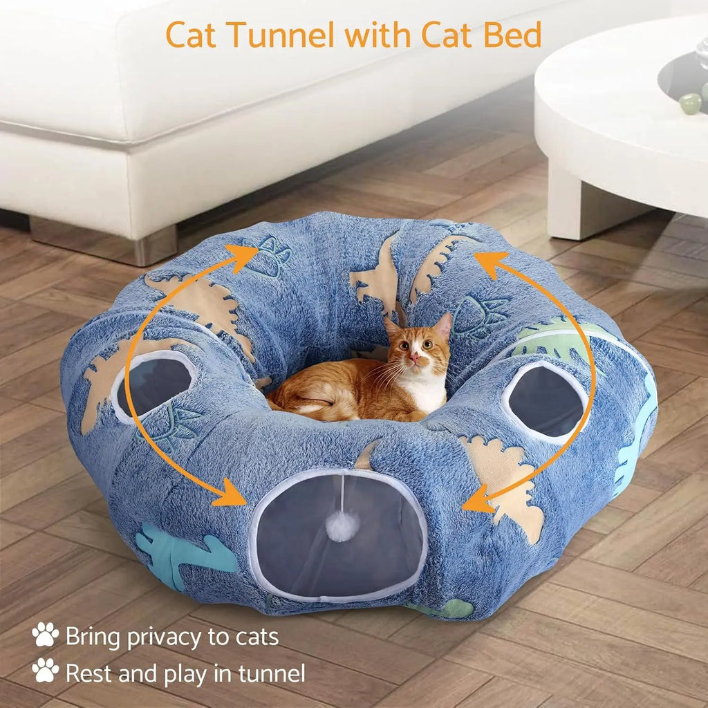 Cat Tunnel Bed for Indoor Cats