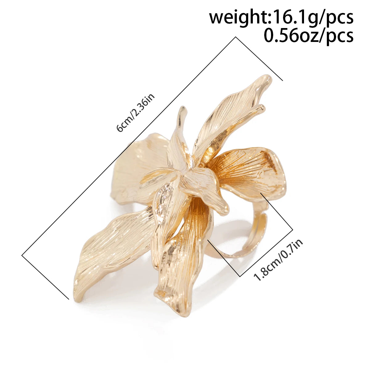 Ingemark Unique Exaggerated Large Petal Flower Rings for Women