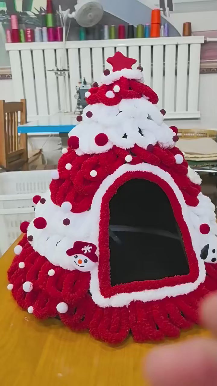 Christmas Tree Cat Nest Handmade
